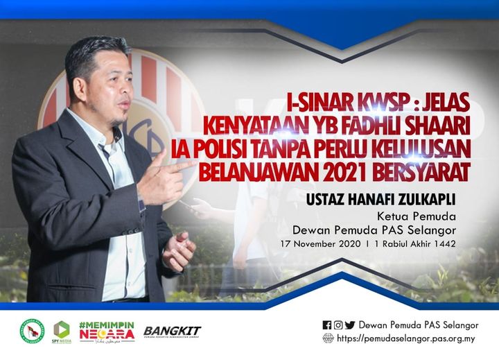 I-SINAR KWSP : Jelas Kenyataan YB Fadli Shaari Ia Polisi Tanpa Perlu Kelulusan Belanjawan 2021 Bersyarat