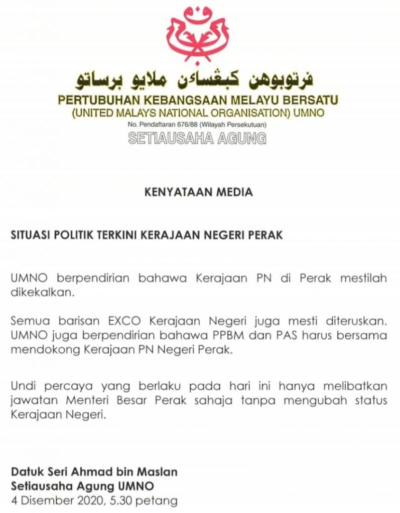 Kemelut Politik Di Perak: PH Akhirnya Terkecewa Lagi
